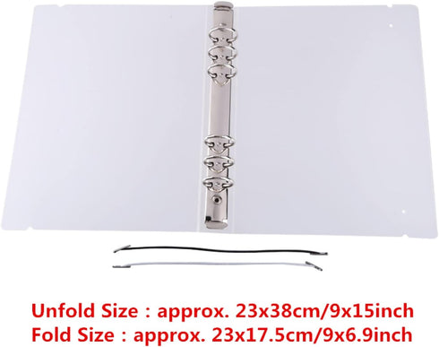 3PCS A5 6 Ring Binder Cover Clean Transparent Soft PVC for Refillable Notebook Shell withMatte surfaceforStamp & Die Storage...