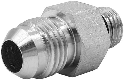 (4-PACK) 6400-06-04-O Hydraulic Hose Adapter Fitting 3/8" Male JIC 37° Flare (9/16"-18UNF) × 1/4" Male O-Ring Boss (7/16"-20UNF) SAE Straight Pipe...