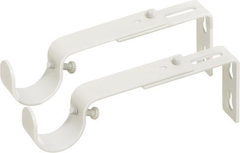 Ivilon Adjustable Brackets for Curtain Rods - for 1 or 1 1/8 Inch Rods. Set of 2 - Ivory...