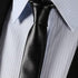 Men's Skinny Tie Handmade PU Leather Black Narrow Necktie...