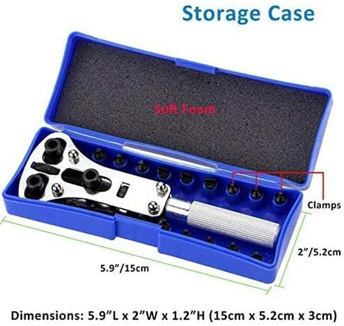 Professional Watch Wrench Screw Repair Set Kit, Watch Band Spring Bar Link Pin Adjustment, Back Case Removal Opener, Battery Cover Changing Replac...