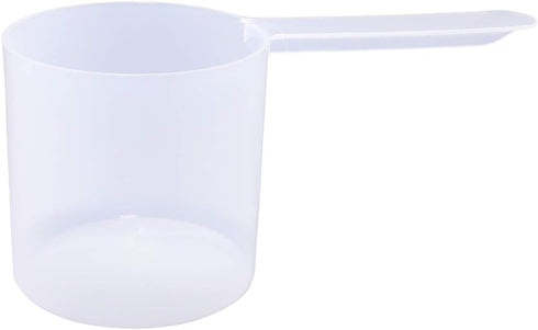 Plastic Measuring Scoop, (118.4 cc | 1/2 Cup | 4 fl oz. | 118.4 mL) Long Handle Spoons for Powders, Granules, Coffee, Pet Food, Baking Supplies, P...