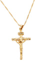 24K Gold Jesus Cross Necklace Religion Crucifix INRI Pendant Jewelry...