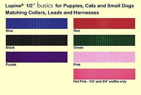 LupinePet Basics 1/2" Purple 15-foot Extra-Long Training Lead/Leash for Small Pets...