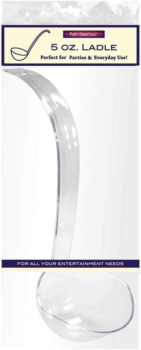 Party Essentials N512 Hard Plastic 5-Ounce Punch Bowl/Serving Ladle, 1-Count, Clear...