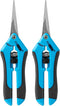 VIVOHOME Gardening Hand Pruner with Straight Stainless Steel Blades Non-stick Pruning Shear Bonsai Cutter Blue for Potting (Pack of 2)...