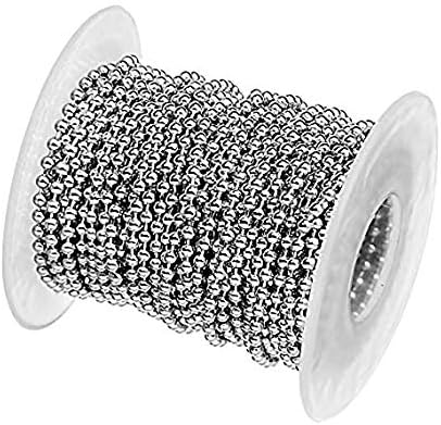 Tiparts 30 Feet Stainless Steel Ball Chains Necklace with 20pcs Connectors Clasps,Silver Beads Chain Sets (Chain Width 1.5mm+20pcs connectors)...