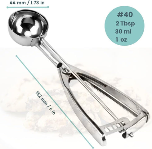 Cookie Scoop, Ice Cream Scoop,18/8 Stainless Steel, Cookie Scoops for Baking, 2Tbsp/ 30ml/ 1oz Cookie Dough Scoop, Ice Cream Scooper with Trigger ...