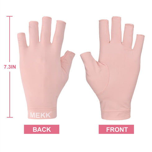 MEKK UV Gloves for Nails, Extra Length UV Light Gloves for Gel Nails UPF99+ UV Gloves Skin Care UV Protection Gloves Professional Manicure Gloves ...