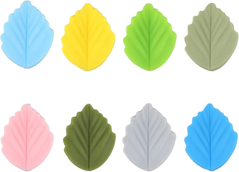 8pcs Knitting Needle Stoppers, Cute 8 Colors Leaf Knitting Needle End Caps Silicone Knitting Needle Tips Stoppers Knitting Needle Tip Covers Sewin...