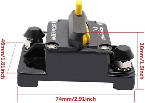 30Amp Waterproof Circuit Breaker 30A-300A with Manual Reset Suitable for Car Rv Marine Automotive Stereo Audio Electronic System...
