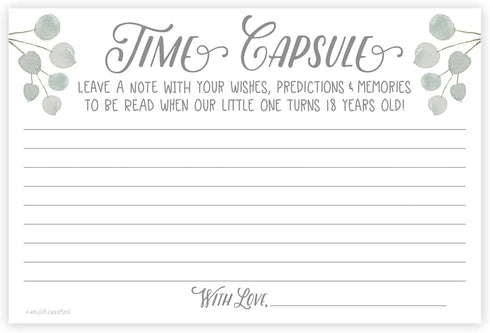 m&h invites Time Capsule Message Cards (50 Count) - Baby Shower or 1st Birthday Game Activity...
