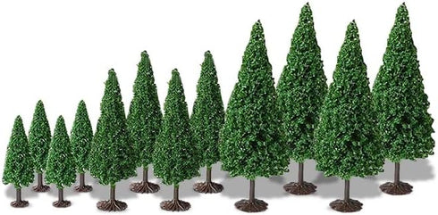 Model Cedar Trees 12PCS Train Scenery Landscape Pine Miniature Diorama Trees Mixed Model for Road Architecture Building DIY Decoration Gift (12)...