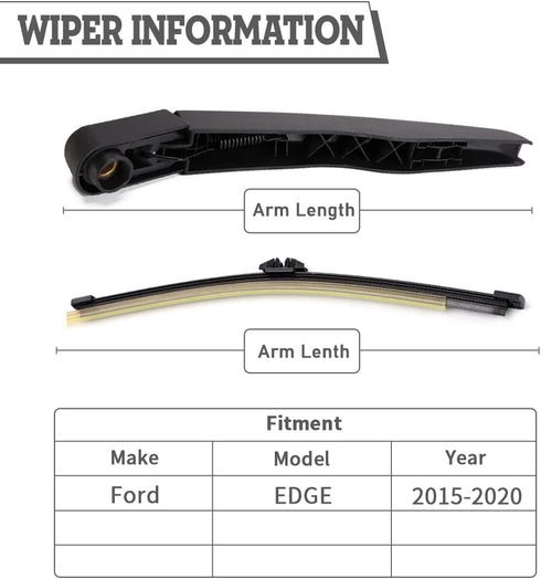 Rear Wiper Arm Blade Nut Set Replacement for Ford EDGE 2015-2023, Rear Wiper Cover Accessories Assembly, Wiper Cap Set for Back Windshield Window,...