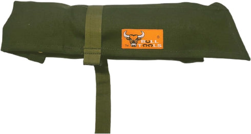 Tool Bag Wrench Organizer Roll Up Pouch Metric & SAE 16 Pockets Hand Crafted, Heavy Weight 100% Dyed Cotton Duck Canvas - Dyed Olive Drab...