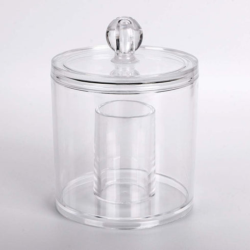 Hipiwe Cotton Ball and Swab Organizer with Lid Apothecary Acrylic Jar Makeup Qtip Organizer Bathroom Storage Canister Jar for Cotton Rounds Pads Q...