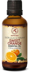 Orange Essential Oil 1.7 Fl Oz - Citrus Sinensis - Brasil - 100% Pure & Natural - Bathing - Body Care - Beauty - Cosmetics - Relaxation - Massage ...