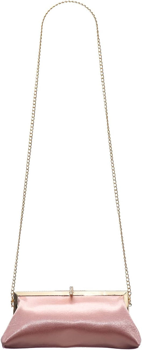 Luxury Satin Classic Evening Clutch Bag with Elegant Rhinestone Bling Crossbody Bag for wedding bridal graduation prom...