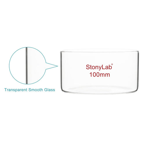 stonylab Crystallizing Dish, Thick-Wall High Borosilicate Glass Crystallizing Dishes for Crystallization and Evaporation Lab Glassware, Flat Botto...