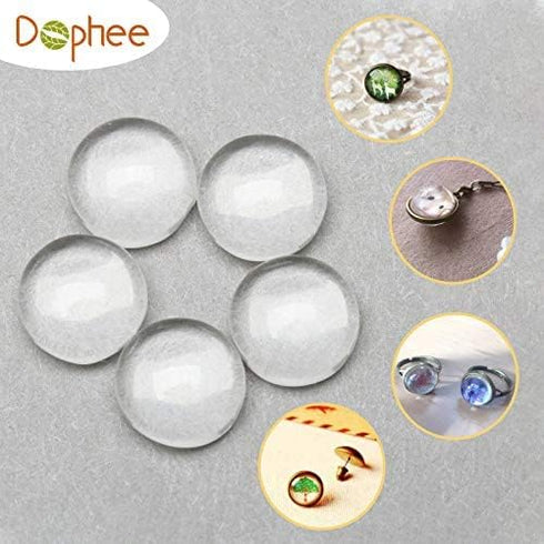 Glass Cabochons Dome Tiles, 40PCS 25mm, Thickness 6.2mm, Clear Round Flat Back Dome Cabochons Set for DIY Craft Photo Charms, Cameo Pendants, Ring...