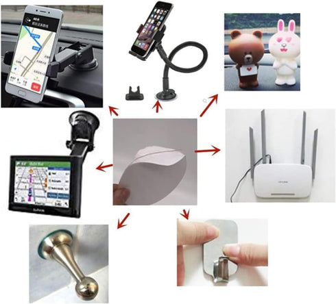 4 PCS 80mm (3.15") Circular Double Side Sticker Dashboard/Windshield Pad Mounting Disk for Suction Cup Car Phone Mount Holder Bracket GPS Camera a...