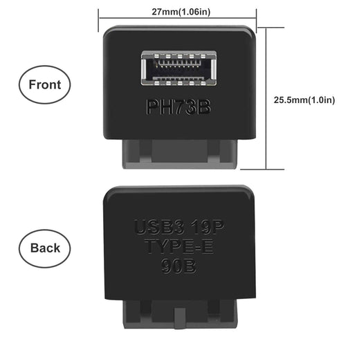 COMeap USB 3.2 Gen 1 to USB 3.2 Gen 2 Header Adapter, USB 3.1 Type-E Key-A to USB 3.0 20 Pin Header Converter for Type C Motherboard (Reverse Type...
