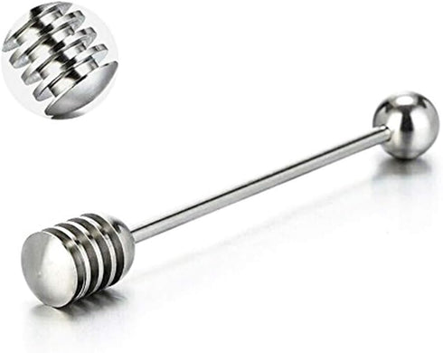 Honey and Syrup Dipper Stick Server Honey Spoon 304 Stainless Steel Wand for Honey Pot Jar Containers-6.3 Inch...