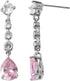 SHOP LC Bridesmaid Pink Jewelry Set for Women Earrings Necklace Cubic Zirconia CZ Platinum Plated Wedding Gifts for Women 18" Birthday Gifts...