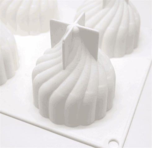 Spiral Castle Shape Silicone Molds Cake Decorating Tools Bakeware French Dessert Mousse Cake Mold Baking Cupcake Silicone Mousse Mold - 6 Cavities...