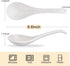 Porcelain Soup Spoons Set of 6, Ceramic Chinese Soup Spoons 6.6 Inch, Asian Soup Spoons, Japanese Ramen Spoons, White...
