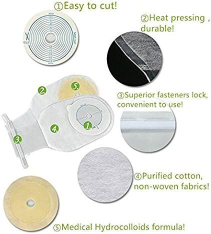 Colostomy Bag Supplies Medicals Drainable Pouch, Ileostomy Stoma Bags One Piece System (10pcs A003)...