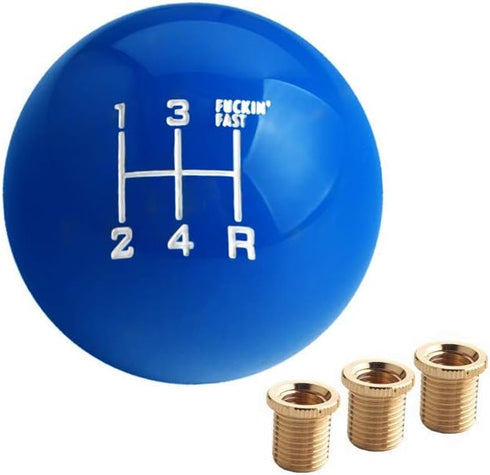 DEWHEL Fing Fast Shift Knob 5 Speed Short Throw Shifter M12x1.25 M10x1.5 M10x1.25 M8x1.25 (Blue)...