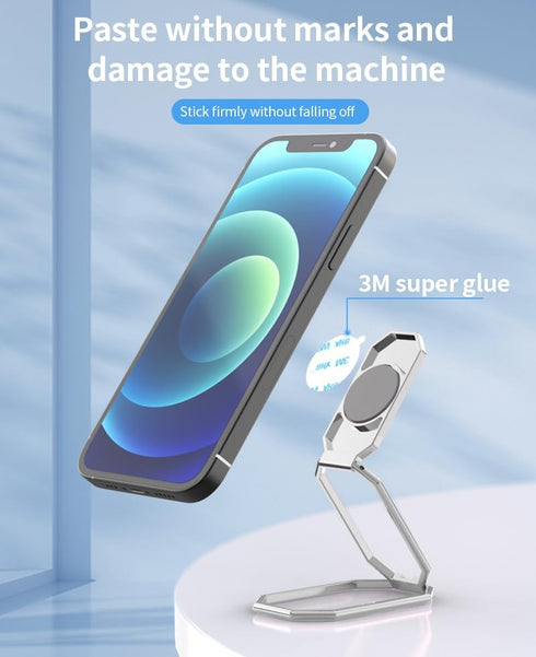 Phone Ring Holder Finger Kickstand Foldable Cell Phone Stand Upgraded 360°Rotation Metal Ring Grip Holder for Magnetic Car Mount Compatible with i...