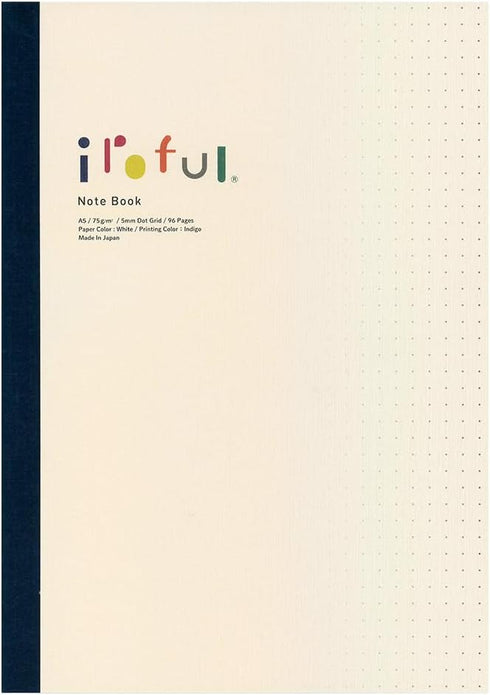 SAKAE????????? iroful 75 gsm Notebook, 8.27" x 5.85", 96 pages, 5mm Dotted, White, 1 pack (PI-A5NB-DW)...