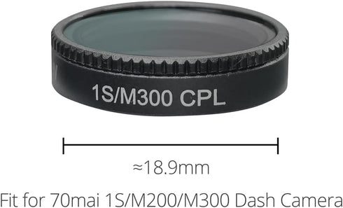 18.9mm HD Polarizer Filter, CPL Filter Suitable for 70mai Model 1S M200 M300 Smart Dash Camera Accessory Anti-Glare Wide Lens (Black)...