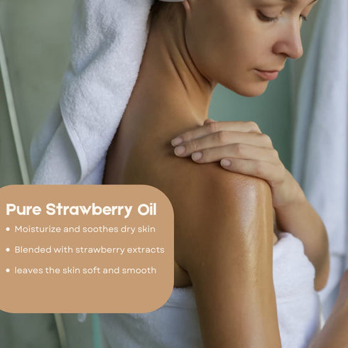 Strawberry Body Oil, Natural Body Oil For Women, Shower and Bath Perfume, Hydrating & Deep Moisturizing, Reduce Dry Skin, Long Lasting Fragrance, ...