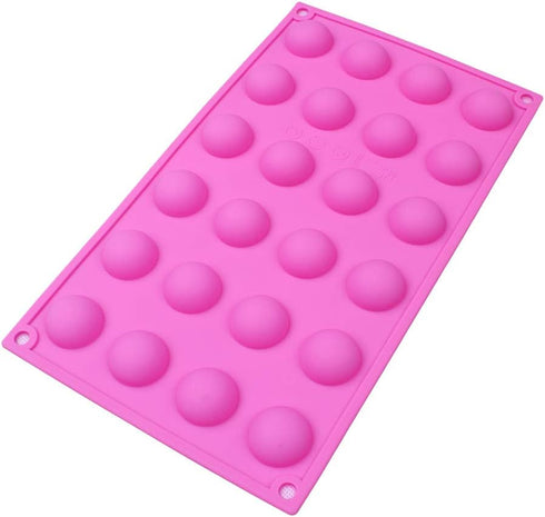 Small Dome Silicone Mold for Cake Decorating Candy Chocolate Mould Semicircle Handmade Resin Craft Mould (round 24 holes mold 2 pcs)...