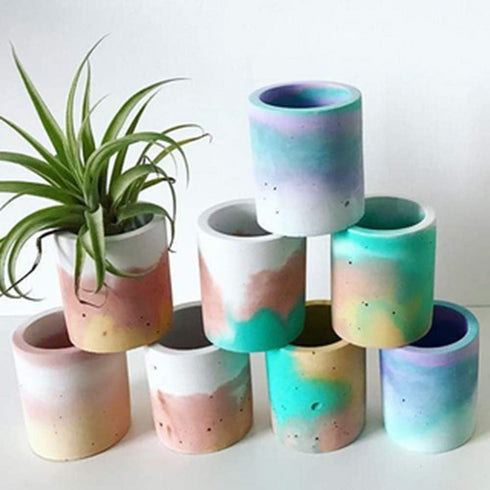 2Pcs Succulent Plants Pot Concrete Cement Mold Flower Pot Plaster Moulds Ice Shot Glass Molds Tea Light Candle Holder Pen Holder Resin Epoxy Casti...