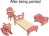 BOHS 34-Piece Dollhouse Furniture Set - Laser Cut Wooden 3D Puzzles - Miniature Doll House DIY Models and Accessories...