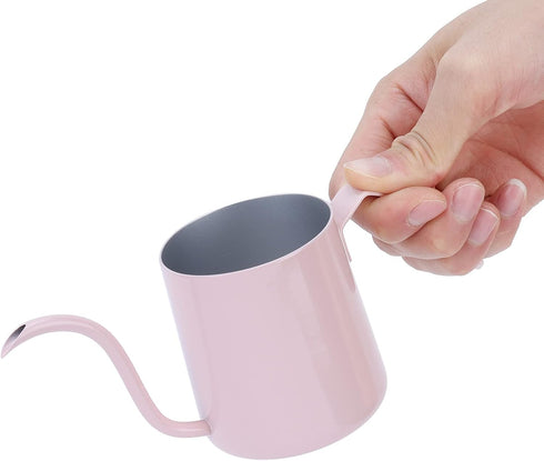 240ml Coffee Pouring Cup Long Narrow Spout Coffee Pouring Kettle Easy To Control The Water Flowing Pink Stainless Steel...