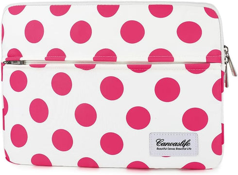 Canvaslife Waterproof pattern 13-inch laptop sleeve with pocket 13-inch 13.3-inch laptop 13-sleeve (Red dot)...