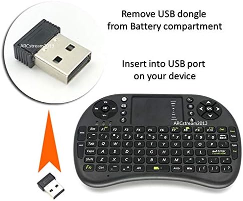 Mini Wireless Keyboard 2.4GHz Touch-pad Mouse Combo Plus OTG Cable - TV xStream, Compatible with Firesticks, Android TV Box, IPTV, 4K Media Stick,...