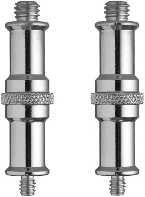 2 Pieces Standard 1/4 to 3/8 inch Metal Male Convertor Threaded Screw Adapter Spigot Stud for Studio Light Stand, Hotshoe/Coldshoe Adapter, Ball H...