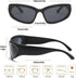 Fashion Y2K Wrap Around Sunglasses for Men Women 2000s Accessories Cool Cyber Glasses Biker Shades Shield (Black Frame-Grey Lens)...