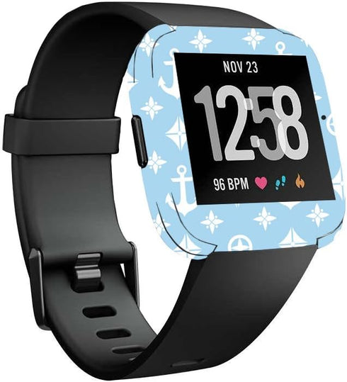 MightySkins Skin Compatible with Fitbit Versa Smartwatch - Baby Blue Designer | Protective, Durable, and Unique Vinyl Decal wrap Cover | Easy to A...