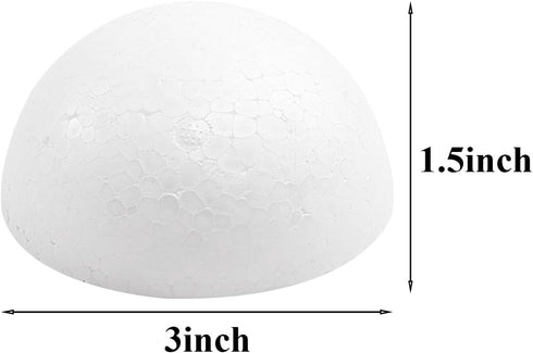 Crafjie 10PCS 3 Inchs Half Foam Balls White Half Round Polystyrene Foam Balls Craft Supplies Hemispherical Christmas Craft Ballfor DIY Home Craft ...