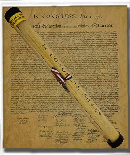 The Declaration of Independence, Authentic Replica Printed on Antiqued Genuine Parchment. 14" X 16", Ships in Plastic Collector's Tube with Ribbon...