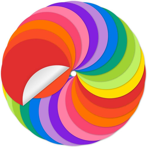 24 Pack Dry Erase Circle Dots, Colorful Whiteboard Desktop Writing Spots for Classroom Tables, Removable Vinyl Stickers Wall Decals for School Tea...