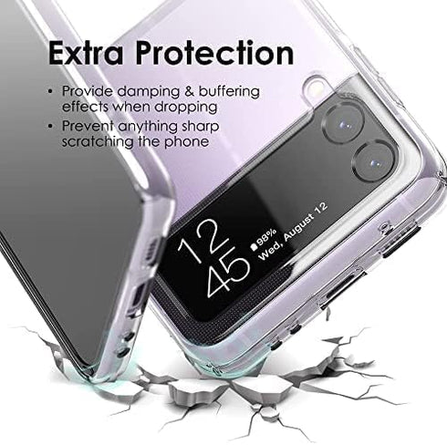 for Samsung Galaxy Z Flip 3 Case, Clear Shockproof Zflip3 Phone Cover, Slim Thin Protective Silicone Cases for Flip3 5G Phone - Transparent...