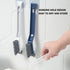 2-in-1 Cleaning Scrub Brush for Bathroom Gap, Long Handle Scrubber with Built-in Clip and Scraper, Holder Shower Cleaner Brushes for Kitchen Sink ...